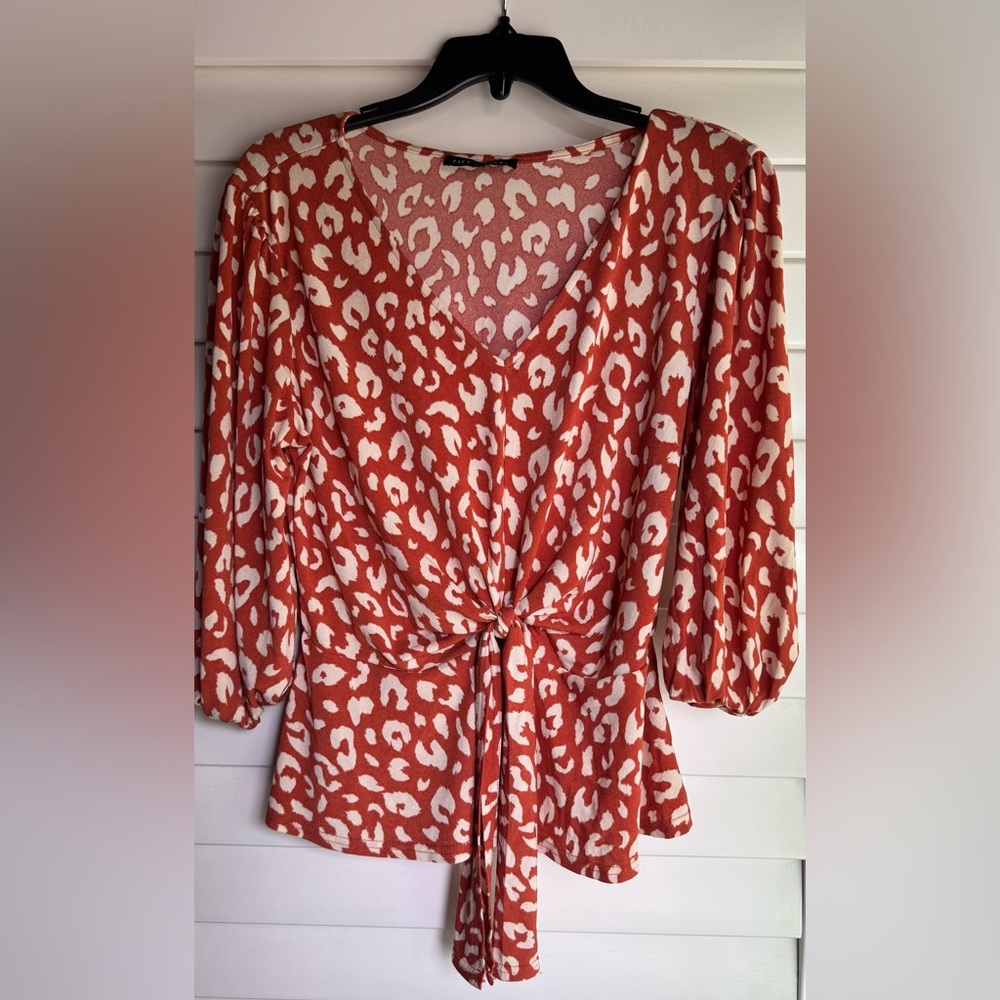 Women's Red Leopard Print Top